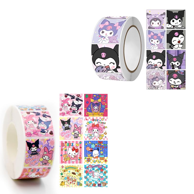 ZIBUYU® 1000 Rolls of Sanrio and Kuromi Cartoon Stickers ZIBUYU® 1000 Rolls of Sanrio and Kuromi Cartoon Stickers